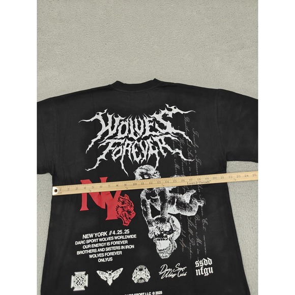 Darc Sport NY Wolves Forever Shirt Mens Small Black Premium Graphic Tee Limited - Picture 9 of 11